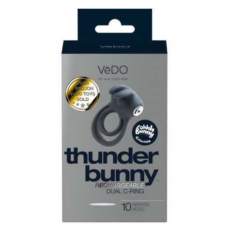 Черное эрекционное кольцо VeDO Thunder Bunny